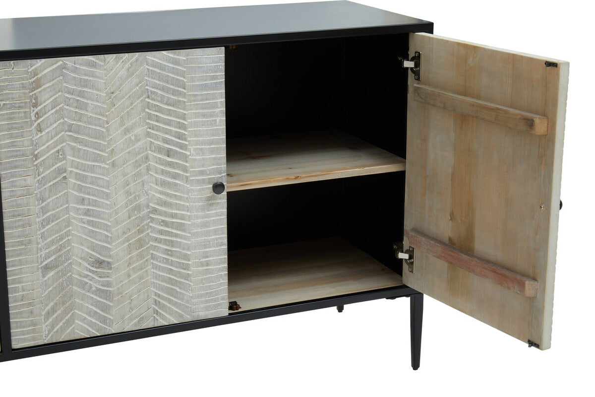 Luxor 4 Door Recycled Pine Wood Sideboard