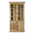 Lyon Oak Wood Tall Cabinet In Washed Grey