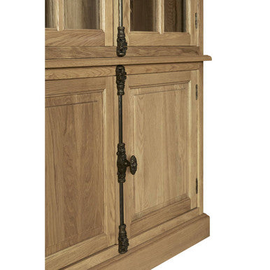 Lyon Oak Wood Tall Cabinet In Washed Grey