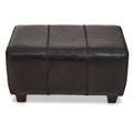 Inca Black Leather Bench With Teak Wood Legs