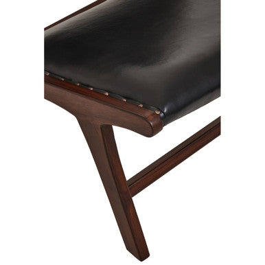 Inca Genuine Black Leather Lounge Chair