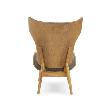 Vinsi Dark Grey Velvet Chair With Winged Back