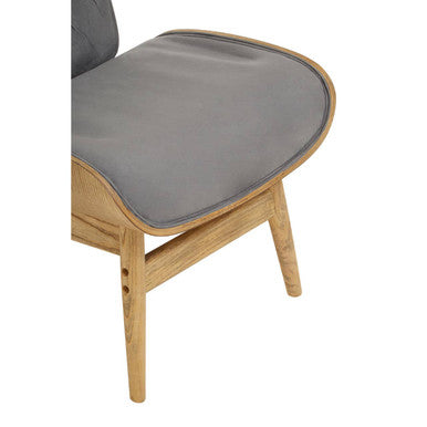 Vinsi Dark Grey Velvet Chair With Winged Back