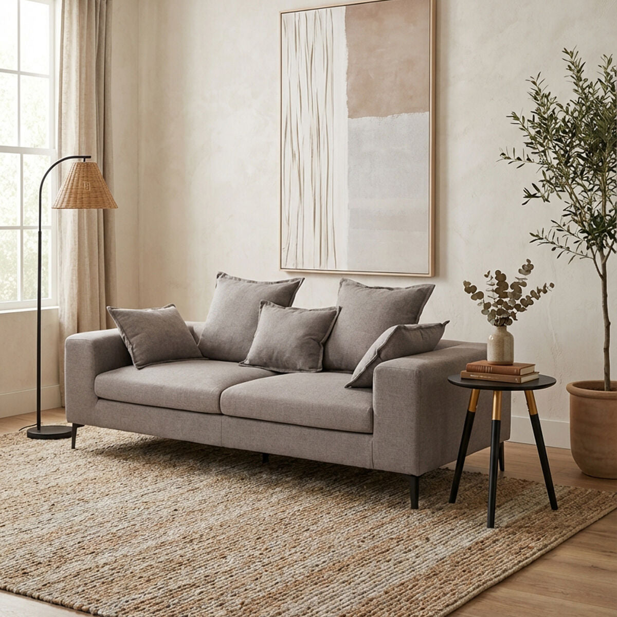 3 Seat Grey Sofa, Avignon