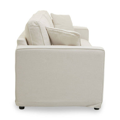 3 Seat Cream Fabric Sofa, Valensole