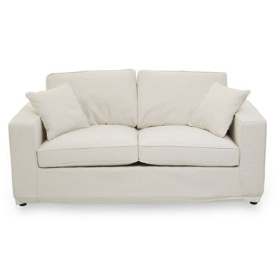 2 Seat Cream Fabric Sofa, Valensole