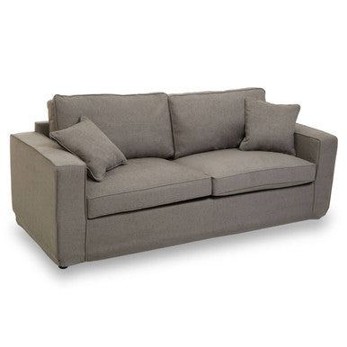 3 Seat Grey Fabric Sofa, Valensole