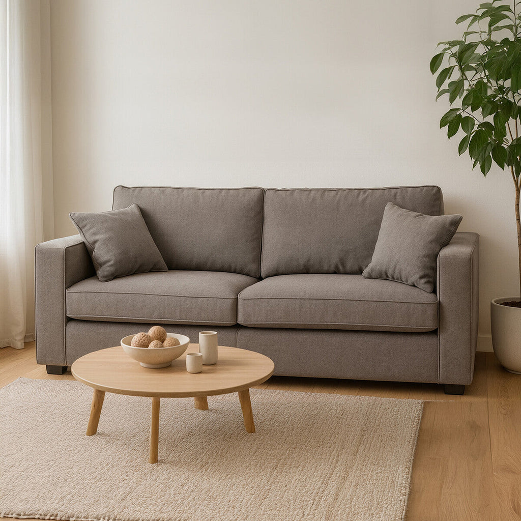 3 Seat Grey Fabric Sofa, Valensole
