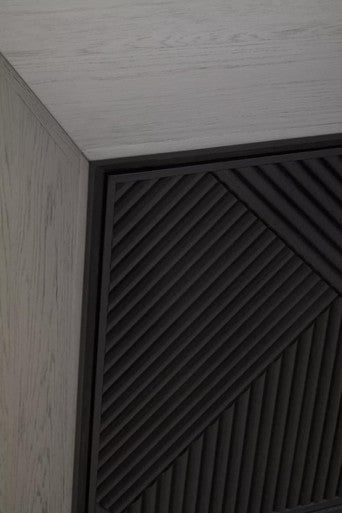 Jakara Black Sideboard With 4 Doors & 3 Drawers