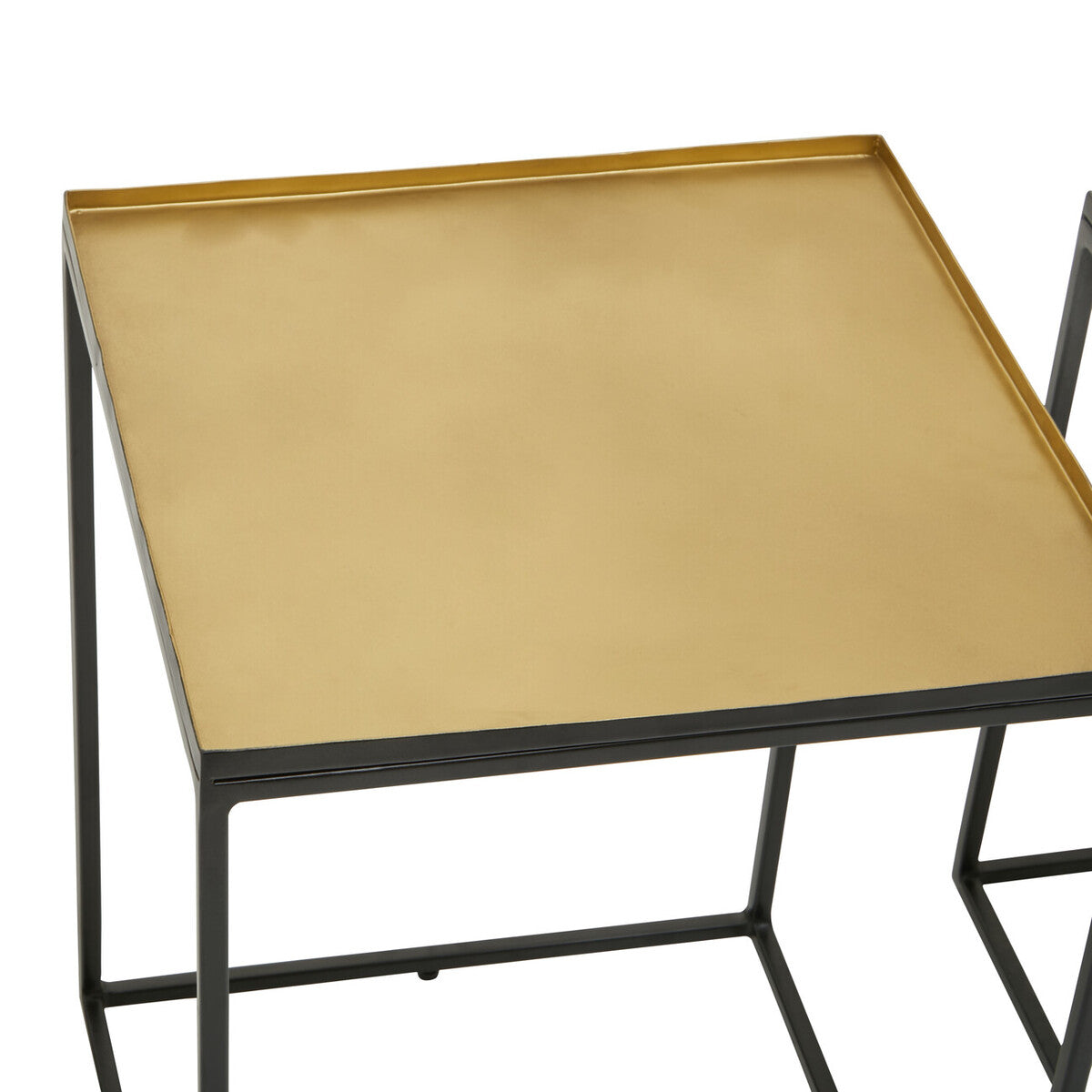 Gold & Silver Set Of 2 Nesting Side Table With Multi-Size Tabletops, Rabia