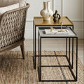Gold & Silver Set Of 2 Nesting Side Table With Multi-Size Tabletops, Rabia