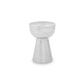 Polished Silver Aluminium Accent Table With Tapered Base & Subtle Hammered Detail, Rabia