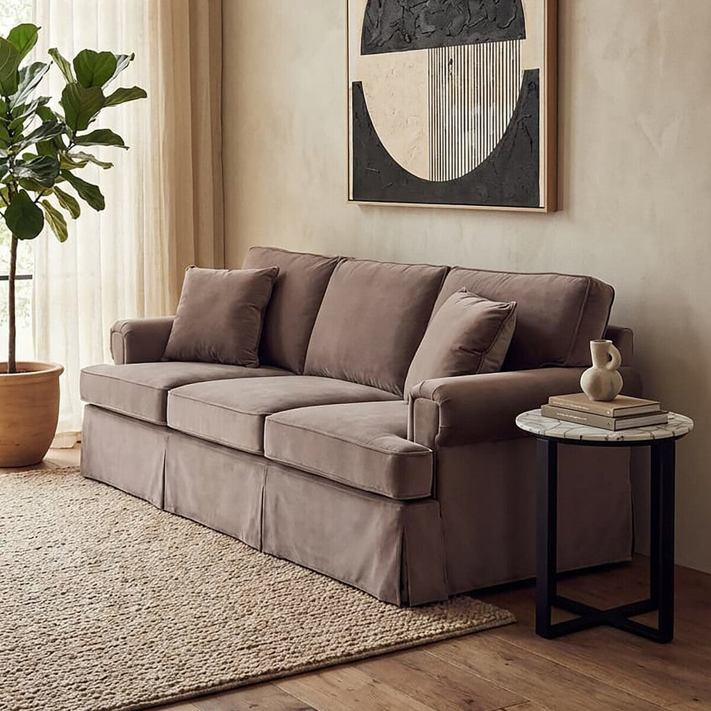 3 Seat Mink Velvet Sofa, Ralph