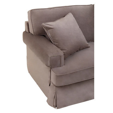 3 Seat Mink Velvet Right Chaise Sofa, Ralph