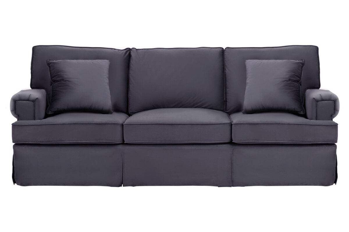 3 Seat Black Velvet Sofa, Ralph