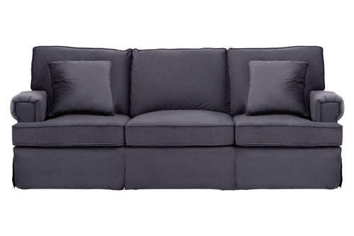3 Seat Black Velvet Sofa, Ralph