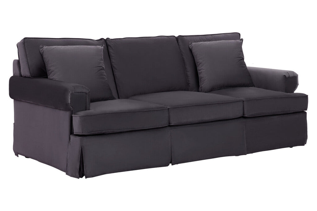 3 Seat Black Velvet Sofa, Ralph