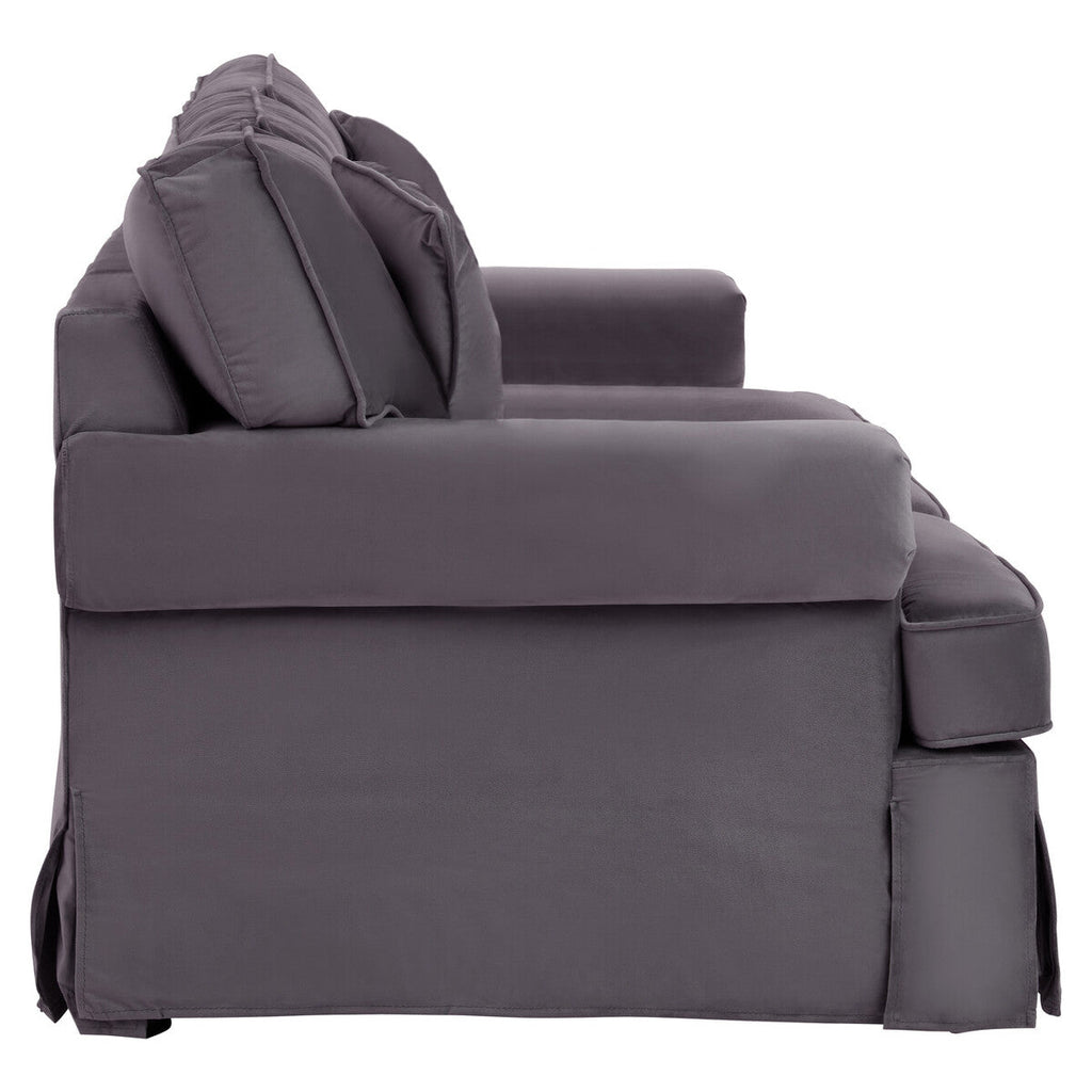 3 Seat Black Velvet Sofa, Ralph