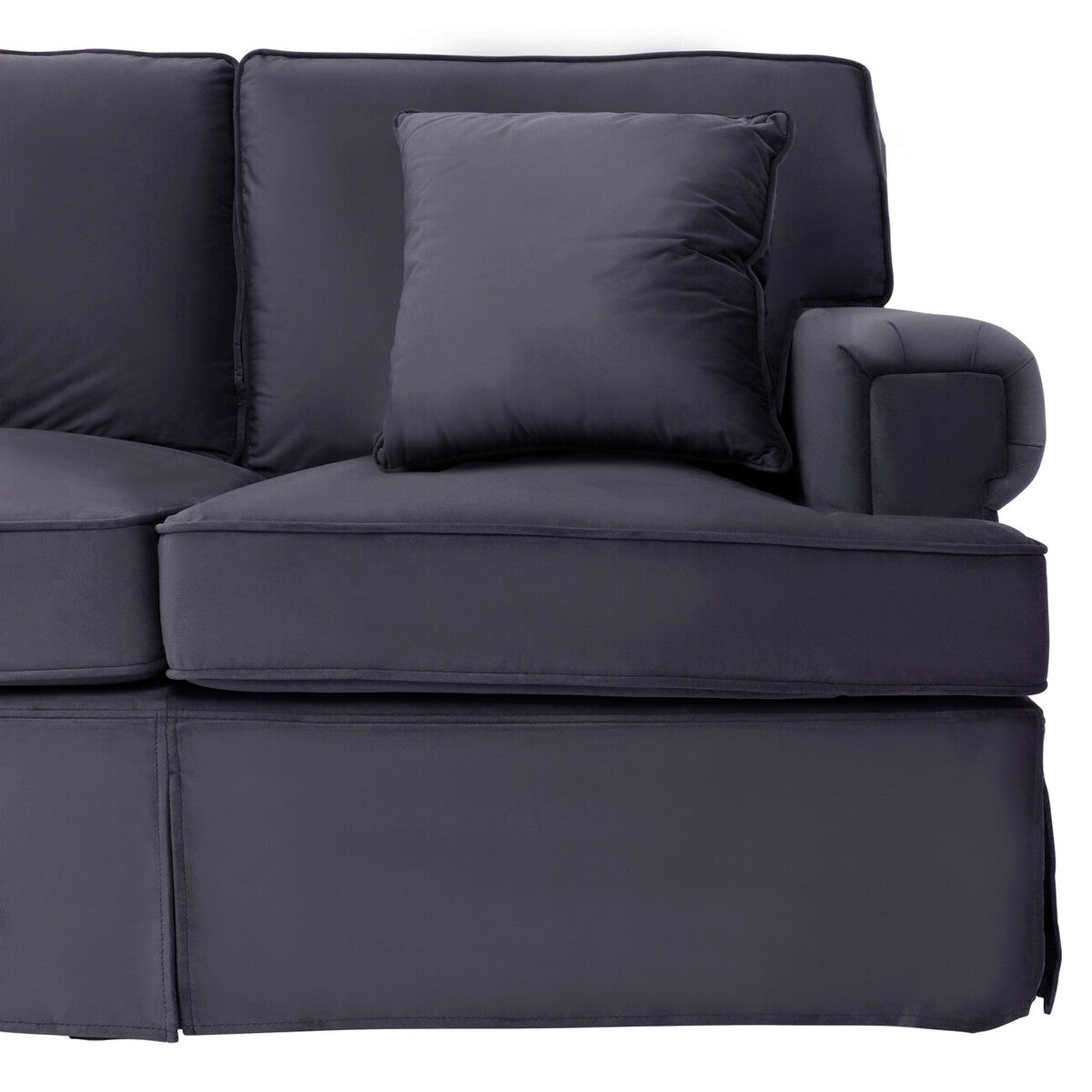 3 Seat Black Velvet Sofa, Ralph