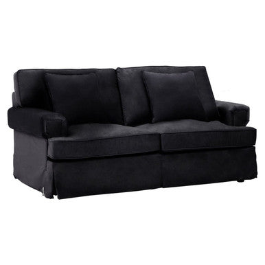 2 Seat Black Velvet Sofa, Ralph
