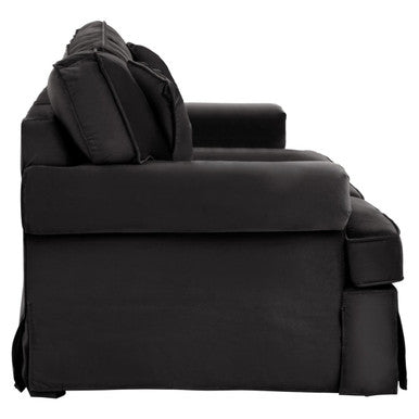 2 Seat Black Velvet Sofa, Ralph