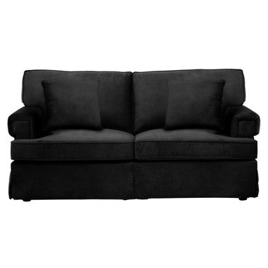 2 Seat Black Velvet Sofa, Ralph