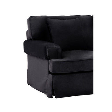 2 Seat Black Velvet Sofa, Ralph