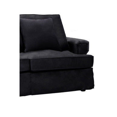 2 Seat Black Velvet Sofa, Ralph