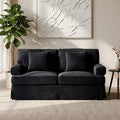 2 Seat Black Velvet Sofa, Ralph