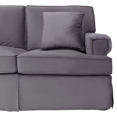 3 Seat Grey Velvet Sofa, Ralph
