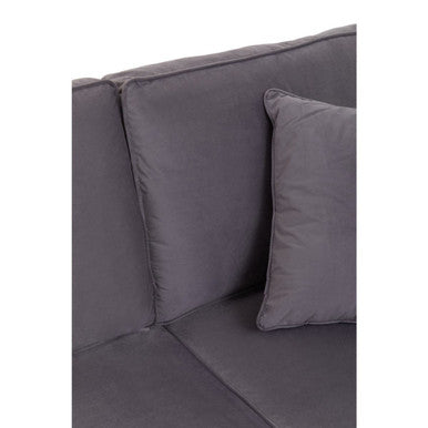 3 Seat Grey Velvet Sofa, Ralph