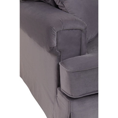 3 Seat Grey Velvet Sofa, Ralph