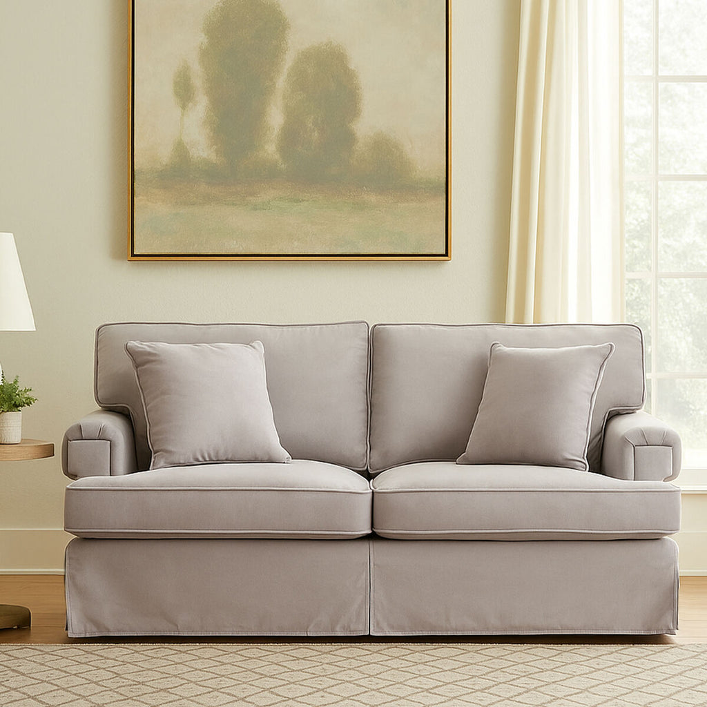 2 Seat Grey Velvet Sofa, Ralph