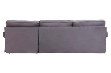 3 Seat Grey Velvet Right Chaise Sofa, Ralph