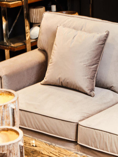 3 Seat Grey Velvet Right Chaise Sofa, Ralph