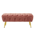 Tamra Dusty Pink Velvet Bench With Gold Legs
