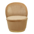 Kids Tamra Gold Beige Velvet Chair With Gold Base