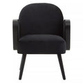 Hala Black Velvet & Rattan Armchair