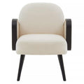 Hala Cream Velvet & Rattan Armchair