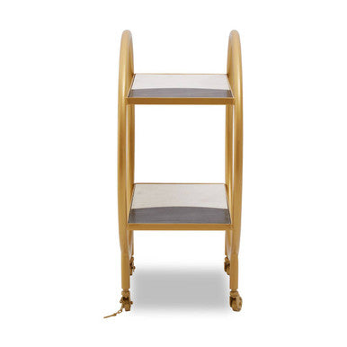 Vizzini Brass Finished 2 Tier Bar Trolley