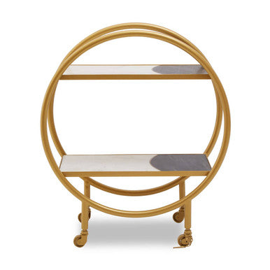 Vizzini Brass Finished 2 Tier Bar Trolley