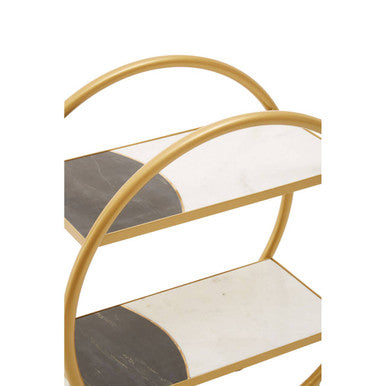 Vizzini Brass Finished 2 Tier Bar Trolley