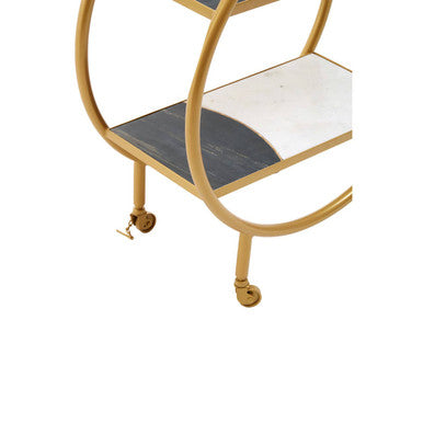 Vizzini Brass Finished 2 Tier Bar Trolley