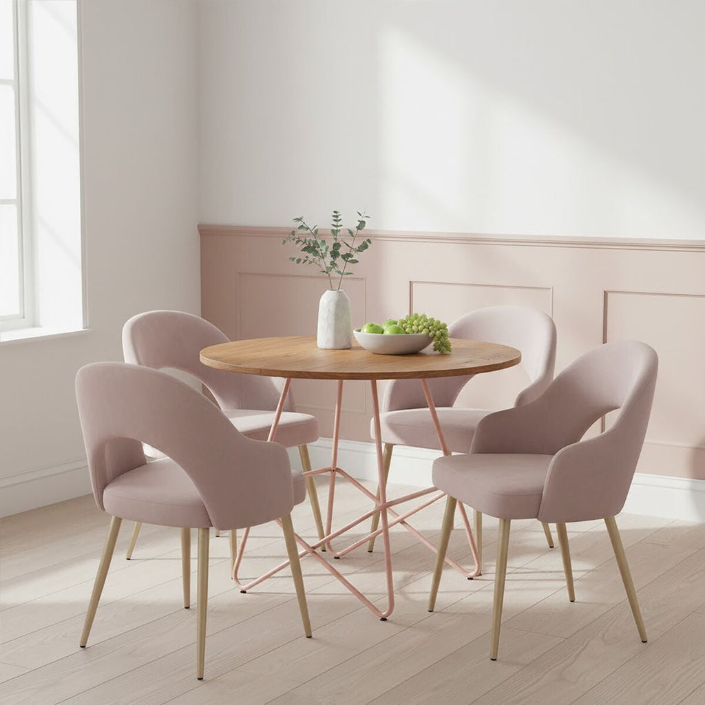 Dani Dusky Pink Velvet Dining Chair