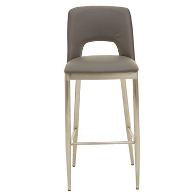 Gilden Grey Leather Bar Chair