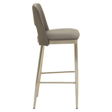 Gilden Grey Leather Bar Chair