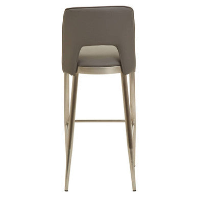 Gilden Grey Leather Bar Chair
