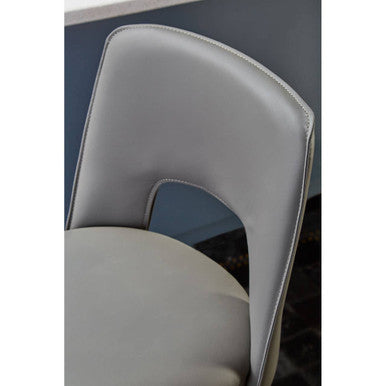 Gilden Grey Leather Bar Chair