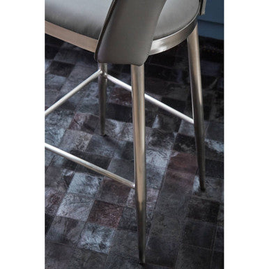 Gilden Grey Leather Bar Chair