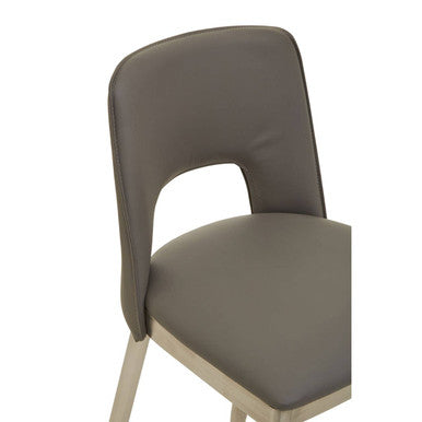 Gilden Grey Leather Bar Chair